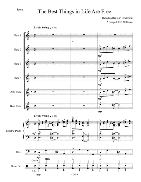 Free Sheet Music The Best Things In Life Are Free Flute Choir