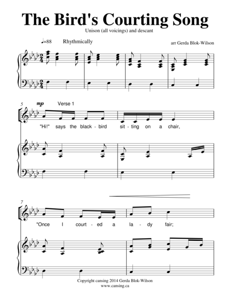 The Birds Courting Song Sheet Music