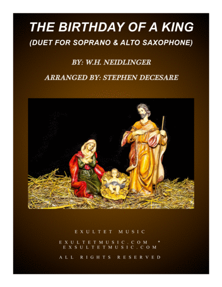 The Birthday Of A King Duet For Soprano And Alto Saxophone Sheet Music