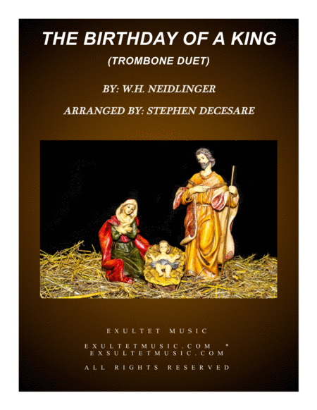 The Birthday Of A King Trombone Duet Sheet Music