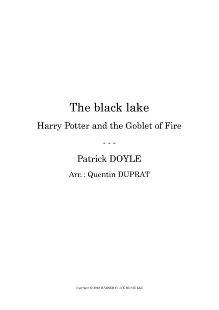 The Black Lake Harry Potter And The Goblet Of Fire Sheet Music