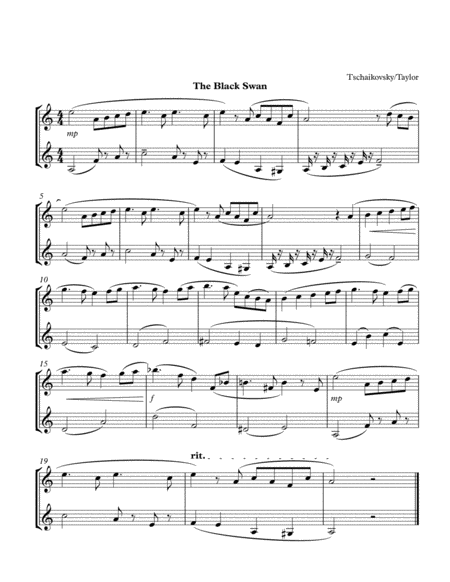 The Black Swan 2 Clarinets Sheet Music