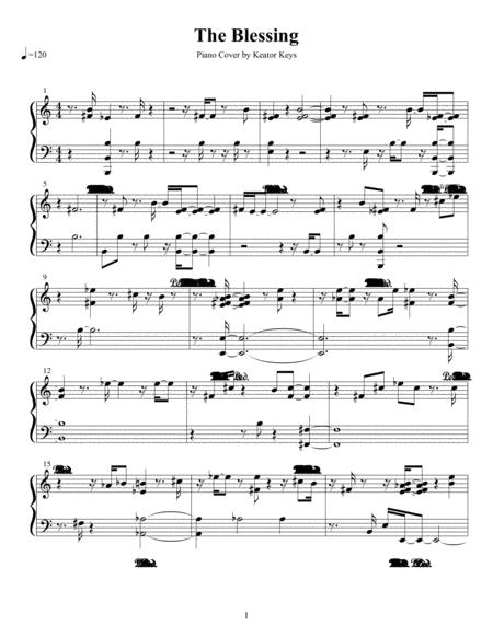 The Blessing Piano Cover Sheet Music