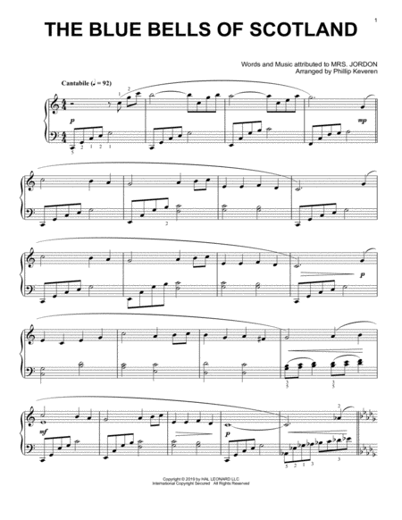 Free Sheet Music The Blue Bells Of Scotland Arr Phillip Keveren