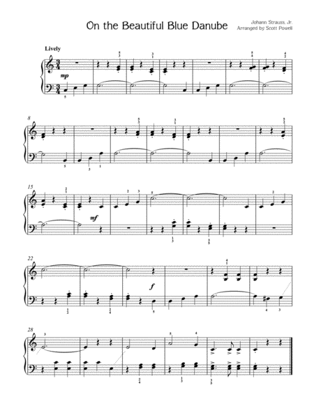 Free Sheet Music The Blue Danube For Easy Piano