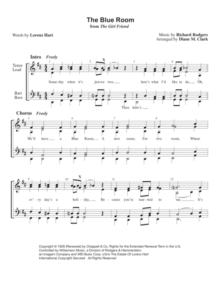 Free Sheet Music The Blue Room Choral Pricing