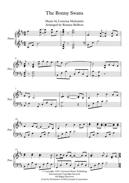 The Bonny Swans Piano Sheet Music