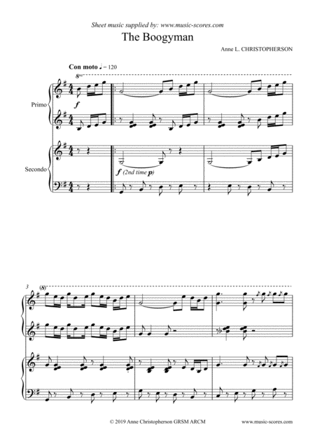 The Boogyman Piano Duet Sheet Music