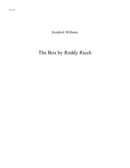 Free Sheet Music The Box By Roddy Ricch