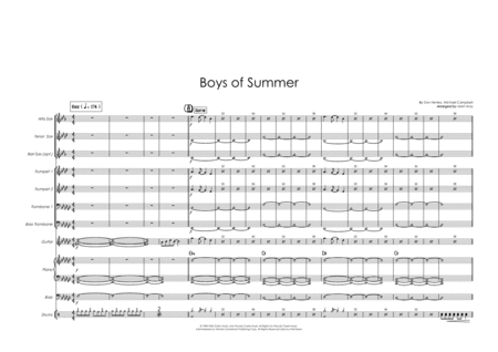 The Boys Of Summer Rhythm Section 6 Horns Opt Sheet Music