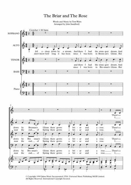 Free Sheet Music The Briar And The Rose