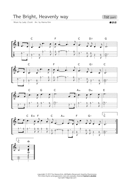 The Bright Heavenly Way Hymn Ukulele Ensemble Sheet Music