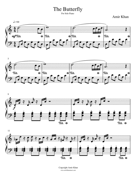 The Butterfly Solo Piano Sheet Music