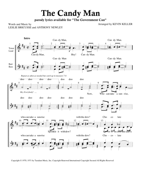 Free Sheet Music The Candy Man