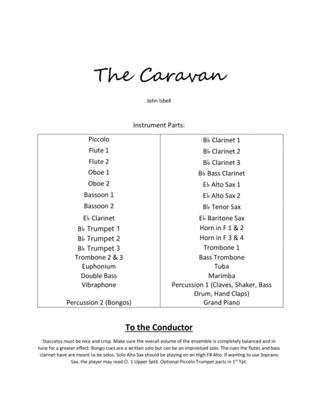 Free Sheet Music The Caravan