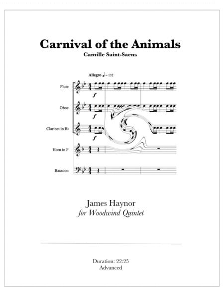 The Carnival Of The Animals For Woodwind Quintet Sheet Music