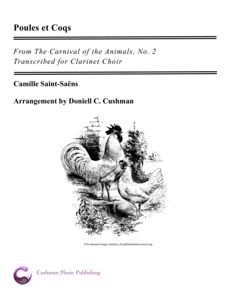 Free Sheet Music The Carnival Of The Animals Pouls Et Coqs For Clarinet Choir