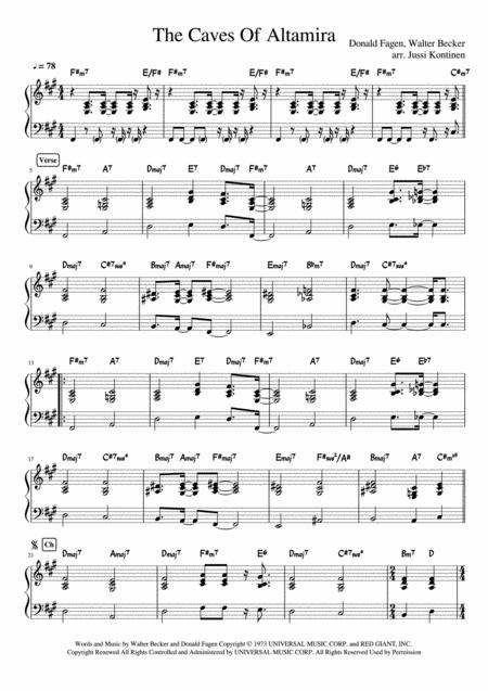 Free Sheet Music The Caves Of Altamira Steely Dan Keyboard Chord Voicings