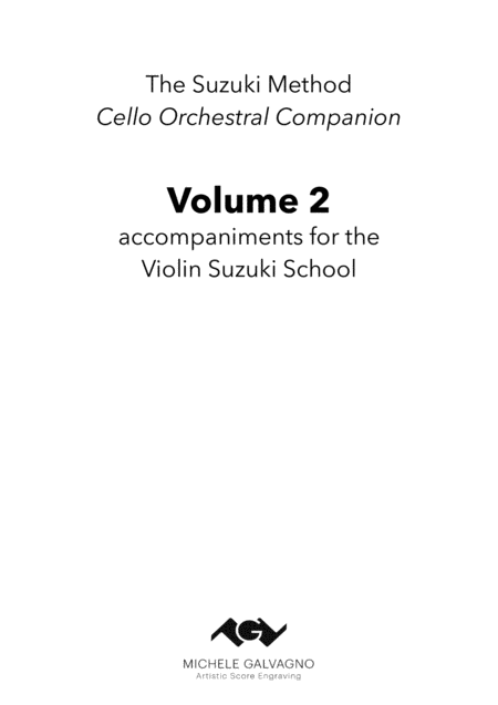 The Cello Orchestral Companion To The Suzuki Violin School Vol 2 Sheet Music