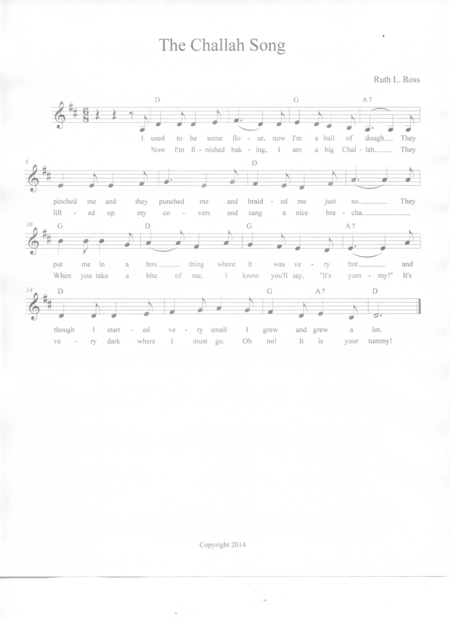 The Challah Song Sheet Music