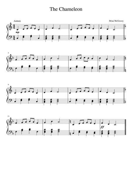 Free Sheet Music The Chameleon Etude For Key Changes