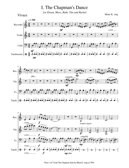 Free Sheet Music The Chapman Suite