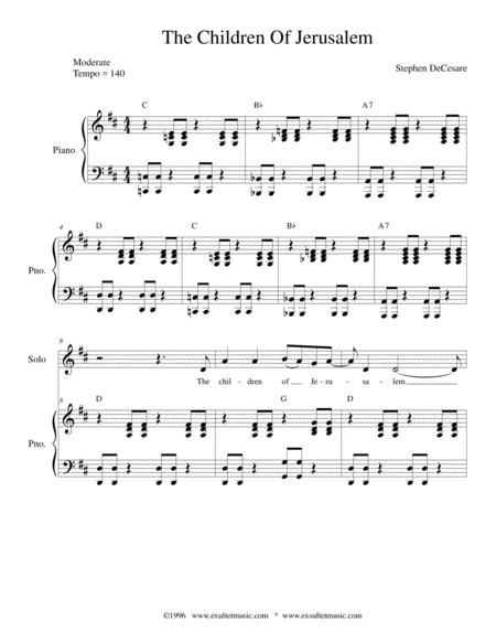 The Children Of Jerusalem Sheet Music