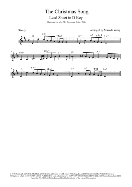 The Christmas Song Chestnuts Roasting On An Open Fire Alto Or Baritone Saxophone Solo Sheet Music