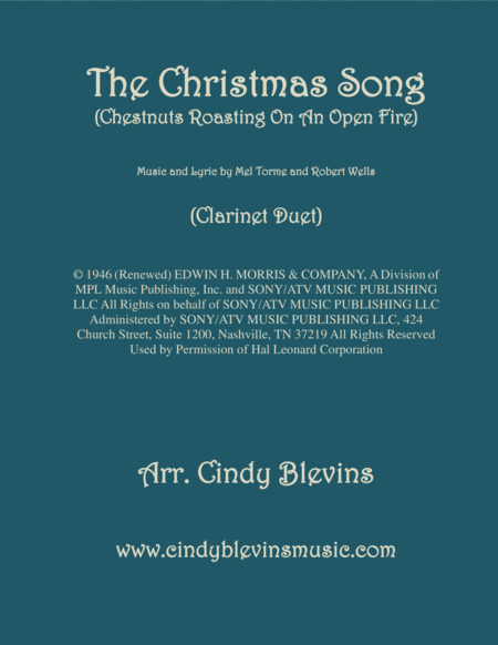 The Christmas Song Chestnuts Roasting On An Open Fire For Clarinet Duet Sheet Music