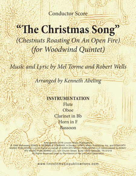 Free Sheet Music The Christmas Song Chestnuts Roasting On An Open Fire For Woodwind Quintet