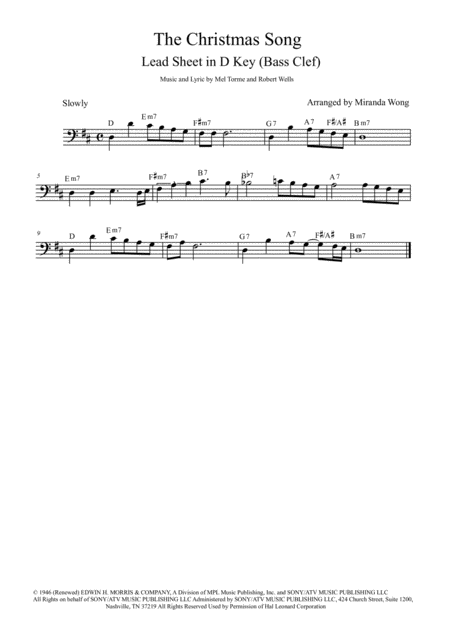 Free Sheet Music The Christmas Song Chestnuts Roasting On An Open Fire Trombone Or Bassoon Solo