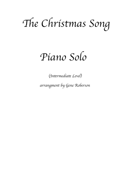 The Christmas Song Easy Piano Chestnuts Roasting On An Open Fire Sheet Music