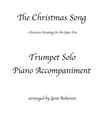 The Christmas Song Trumpet Solo Chestnuts Roasting On An Open Fire Sheet Music