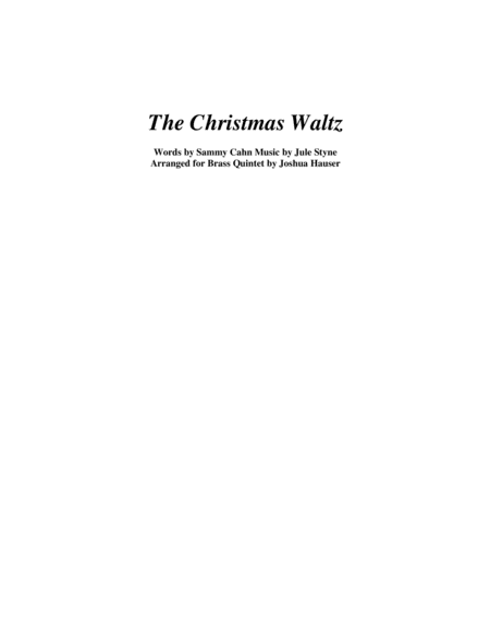 Free Sheet Music The Christmas Waltz Brass Quintet