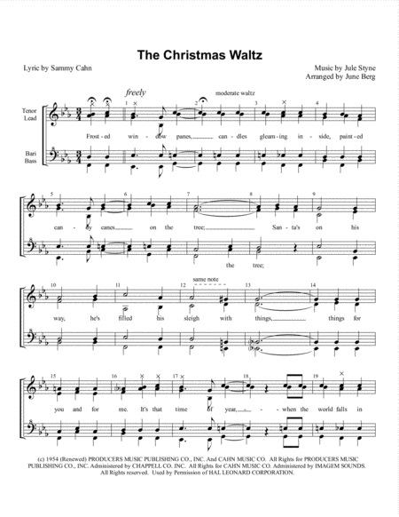 Free Sheet Music The Christmas Waltz For Womens Chorus