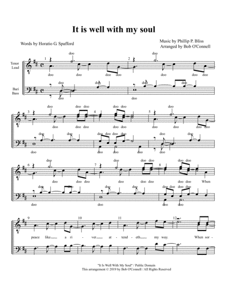 The Classic Hymn Arranged For Men In 4 Part A Cappellla Sheet Music