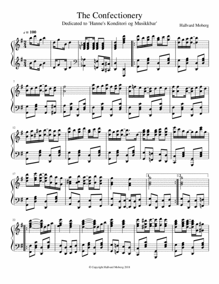 The Confectionery Composed By Hallvard Moberg Sheet Music