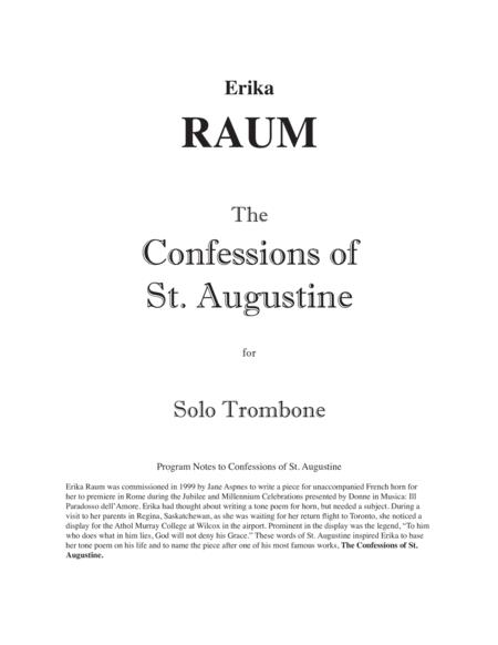 Free Sheet Music The Confessions Of St Augustine For Solo Trombone