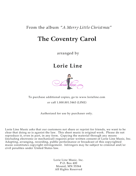 The Coventry Carol From 2016 A Merry Little Christmas Sheet Music