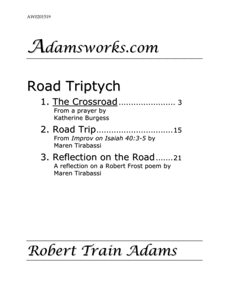 Free Sheet Music The Crossroad From Road Triptych