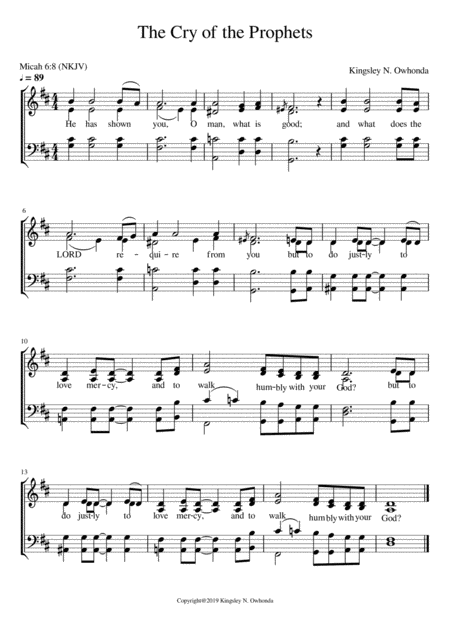 Free Sheet Music The Cry Of The Prophets