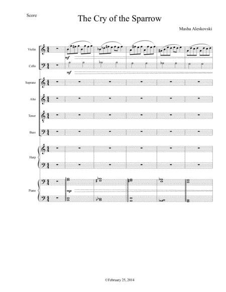 Free Sheet Music The Cry Of The Sparrow