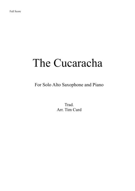 Free Sheet Music The Cucaracha For Solo Alto Saxophone And Piano