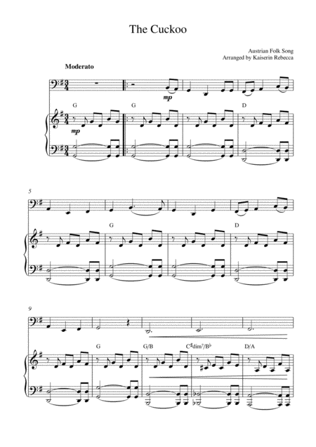 Free Sheet Music The Cuckoo