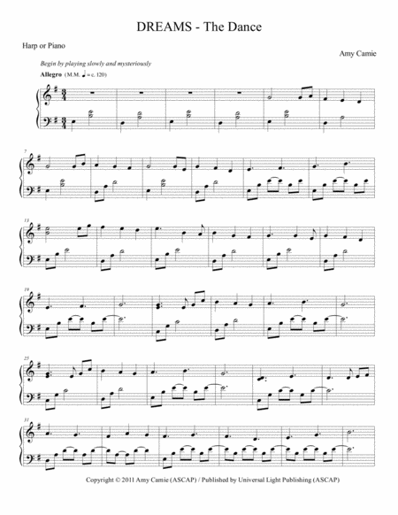 The Dance From Dreams The Love Within Sheet Music