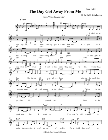 The Day Got Away From Me Sheet Music