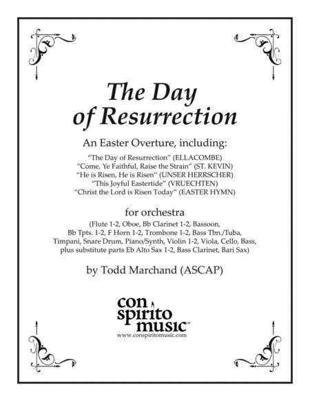 The Day Of Resurrection Easter Overture For Church Orchestra Sheet Music