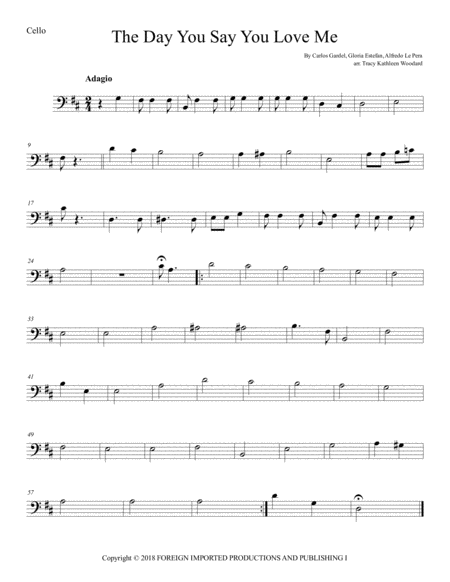 The Day You Say You Love Me For String Quartet Sheet Music