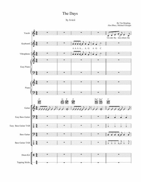 Free Sheet Music The Days Avicii