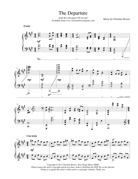 Free Sheet Music The Departure